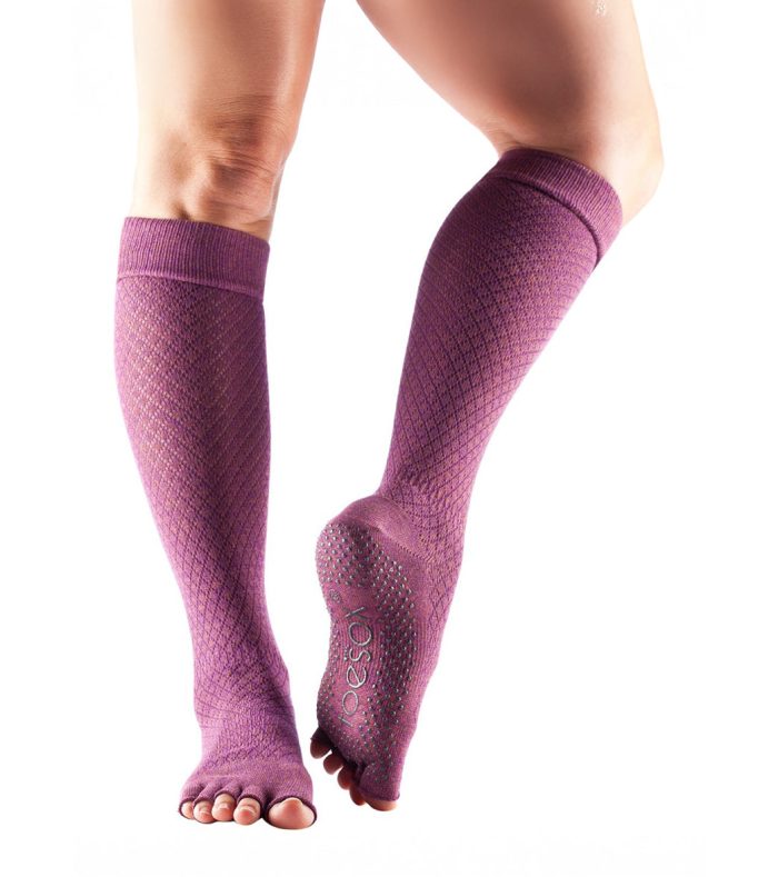 Toesox Knee High Scrunch Half-Toe Yoga Grip Socks - Image 14