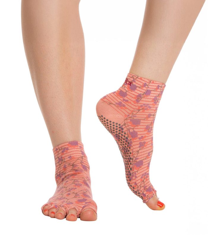 Toesox Ankle Length Half-Toe Yoga Grip Socks - Image 90