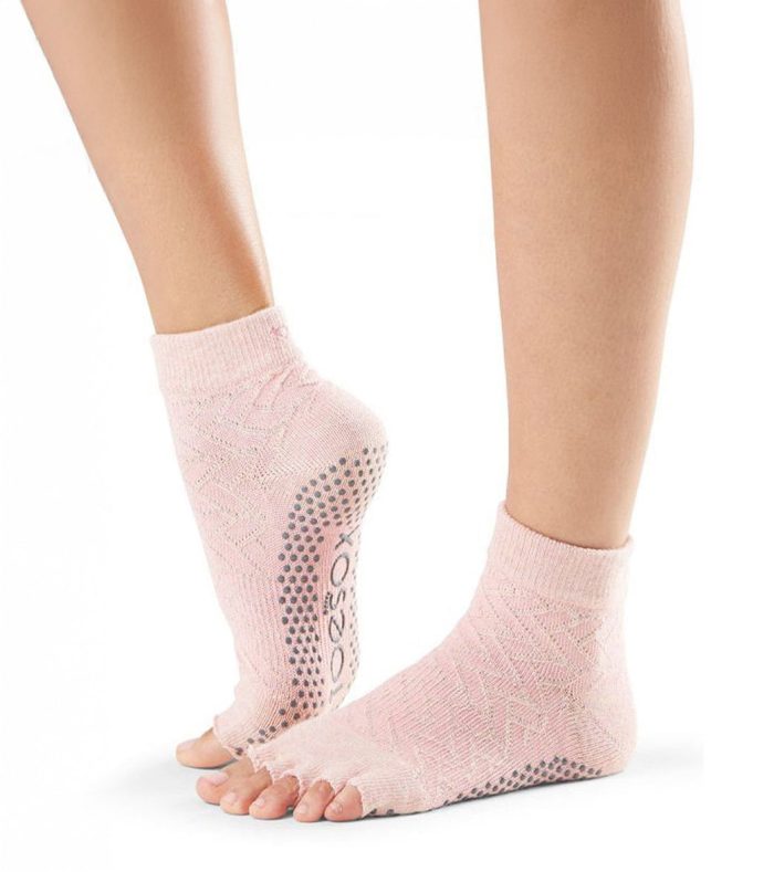 Toesox Ankle Length Half-Toe Yoga Grip Socks - Image 126