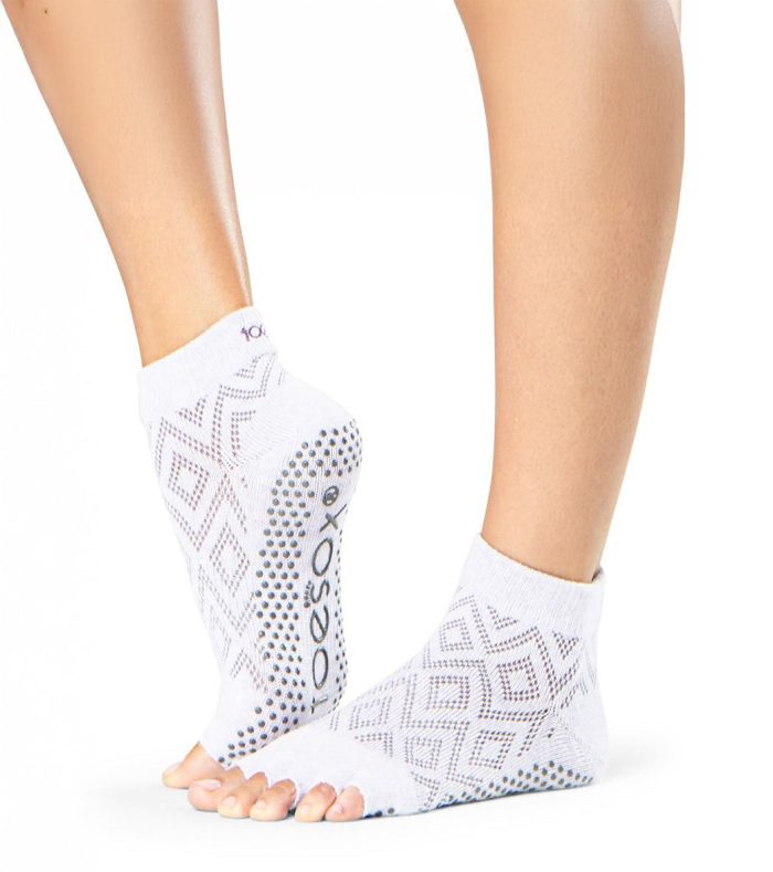 Toesox Ankle Length Half-Toe Yoga Grip Socks - Image 123