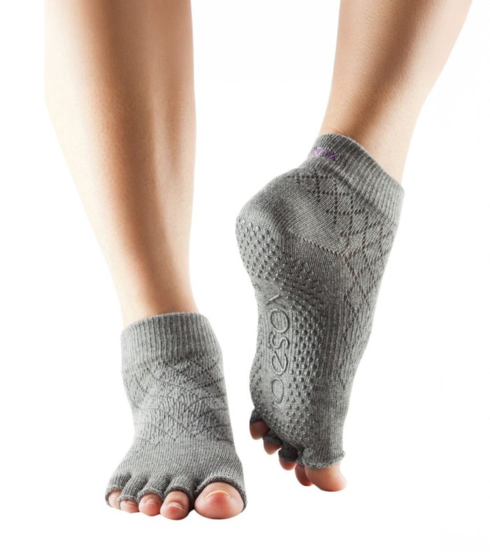 Toesox Ankle Length Half-Toe Yoga Grip Socks - Image 111