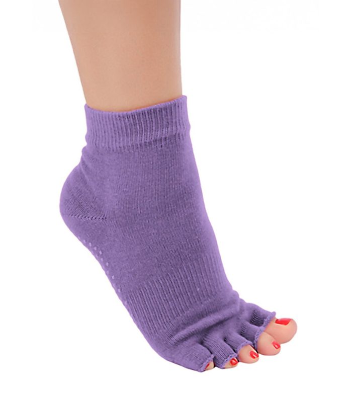 Toesox Ankle Length Half-Toe Yoga Grip Socks - Image 51