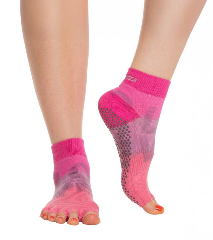 Toesox Ankle Length Half-Toe Yoga Grip Socks - Image 99