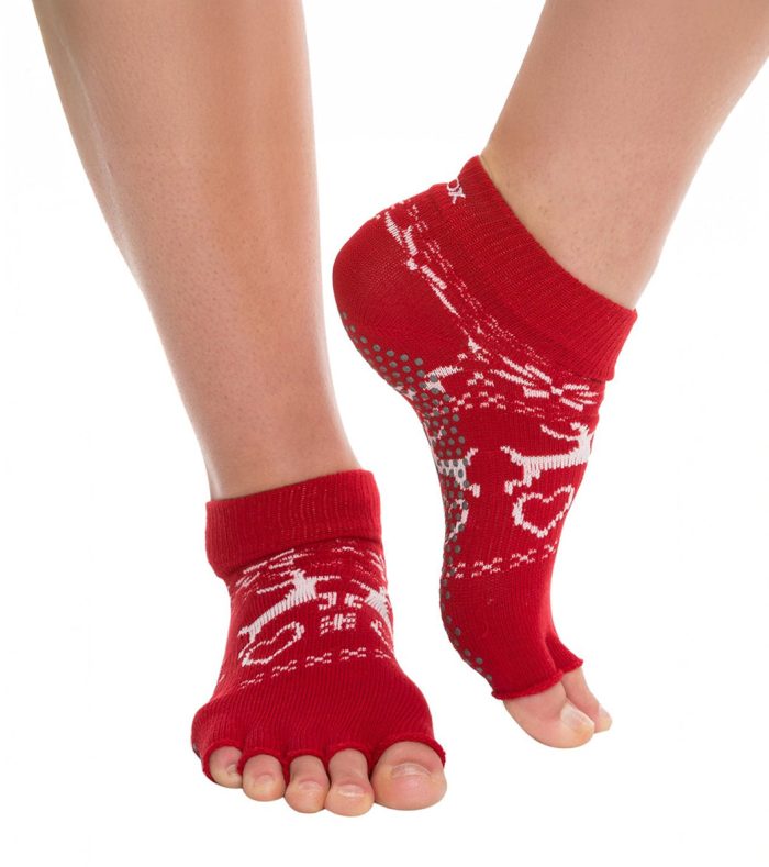 Toesox Ankle Length Half-Toe Yoga Grip Socks - Image 87