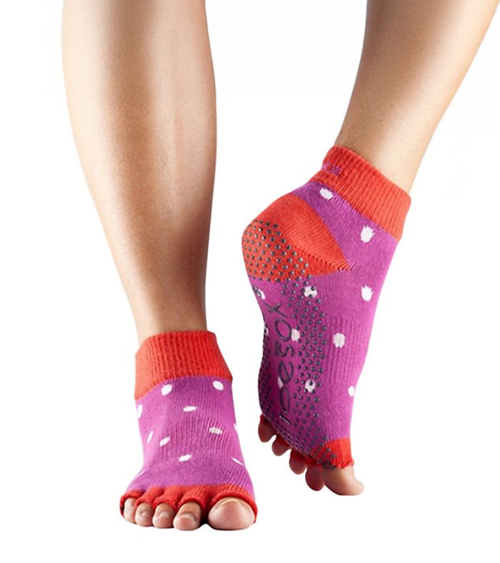 Toesox Ankle Length Half-Toe Yoga Grip Socks - Image 78