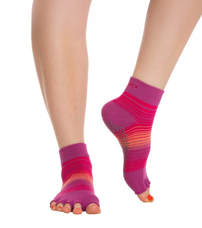 Toesox Ankle Length Half-Toe Yoga Grip Socks - Image 93