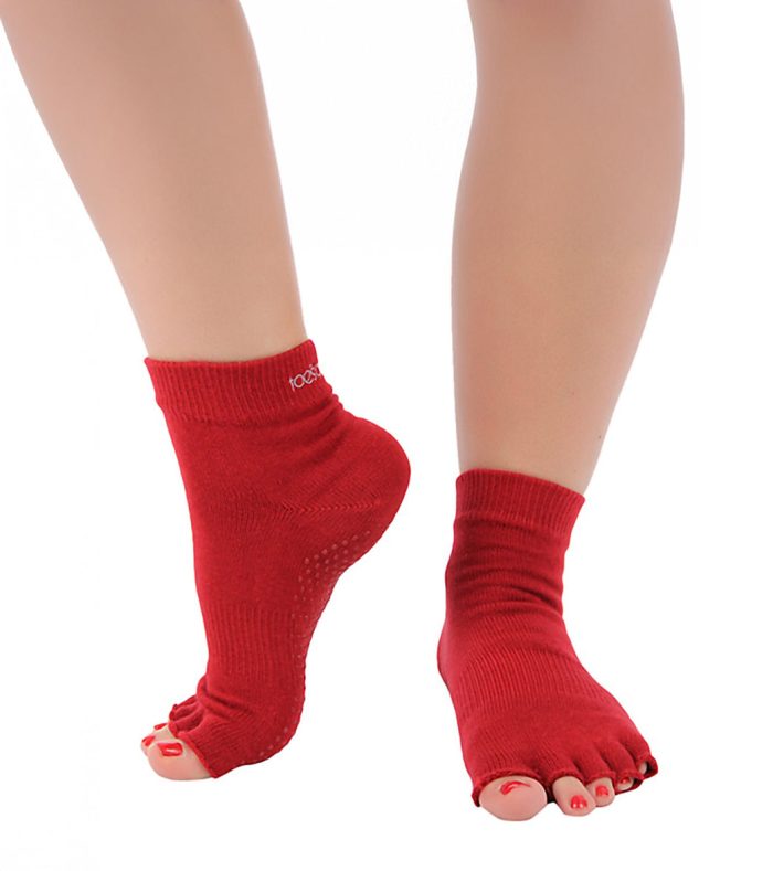 Toesox Ankle Length Half-Toe Yoga Grip Socks - Image 6